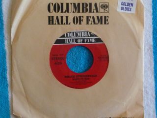 Bruce Springsteen Born To Run/spirit In The Night 45 Rpm Columbia Hall Of Fame