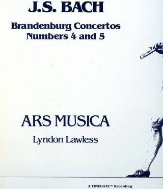 Ars Musica Lyndon Lawless J.  S.  Bach Brandenburg Concertos Numbers 4 And 5