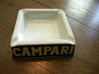 Vintage Campari Square Porcelain Ashtray