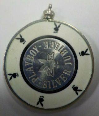 Playboy Club International $25 Silver Jubilee Chip with Frame Pendant 2