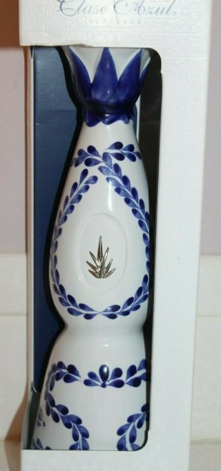 TEQUILA CLASE AZUL REPOSADO CERAMIC BOTTLE & BOX HAND PAINTED DECANTER MEXICO 6