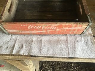 Vintage Coca Cola Coke Wood Case Carrying Crate Soda Pop Bottle Wooden 12x18 1/2 4