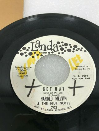 northern soul HAROLD MELVIN AND THE BLUE NOTES Get Out LANDA 703 PROMO 3