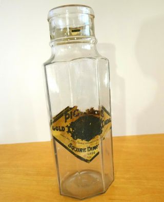 Antique Squire Dingee Pickle Bottle 9.  5 " Tall Octagon Paper Label Rare Advert.