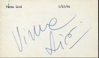 Vintage Virna Lisi Autograph 1964 Dated On Card