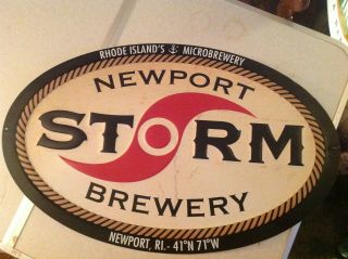 Newport Storm Brewery Metal Embossed Beer Sign 23 " X 15 "