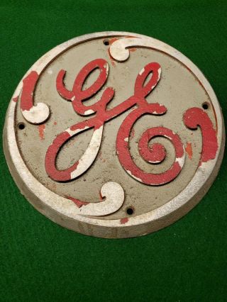 Vintage Antique General Electric Ge 9 - 3/4” Plaque Logo Sign Badge