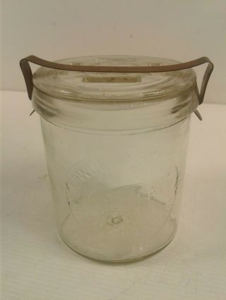 Rare Vintage Fowlers Vacola No.  30 Size Glass Preserving Jar With Lid