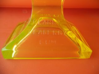 VINTAGE CLARK ' S TEABERRY GUM DISPLAY - NO - LID VASELINE GLASS STAND - 1920 ' s 6