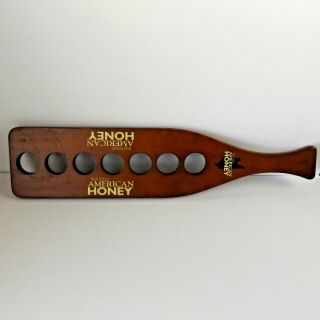Wild Turkey American Honey Shot Paddle Holds 7 Shots Barware Amber Brown Tone