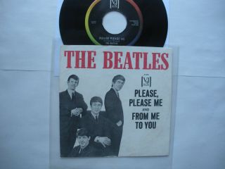 Beatles 1964 0riginal Pic.  Sleeve,  45 " Please,  Please Me/from Me To You " Nm Wax