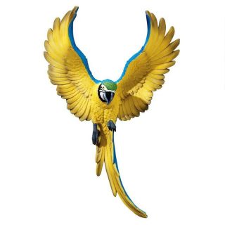 Phineas The Flapping Macaw Bird Design Toscano Tropical Wall Sculpture 2