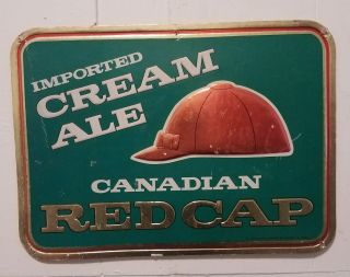Vintage Canadian Red Cap Imported Cream Ale Carling Breweries Baltimore Bar Sign