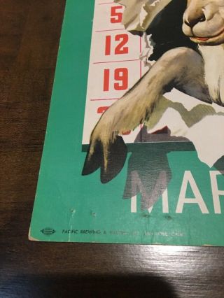 1950 John Wieland’s Bock Beer Calendar Sheet / California Beer 3