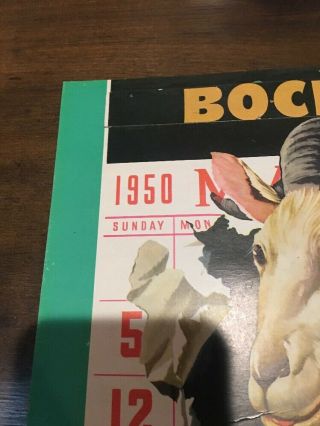 1950 John Wieland’s Bock Beer Calendar Sheet / California Beer 4