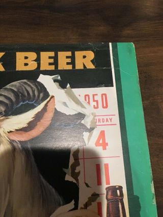 1950 John Wieland’s Bock Beer Calendar Sheet / California Beer 5