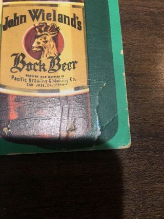 1950 John Wieland’s Bock Beer Calendar Sheet / California Beer 6