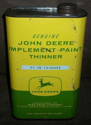 Vintage Rare John Deere Implement Paint Thinner Can
