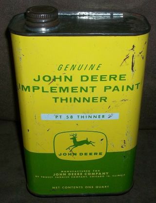 vintage rare john deere implement paint thinner can 2