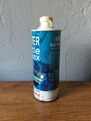 Vintage WINTER Turtle Wax Can 1960’s Car Tin Litho 1964 Chicago Empty 2