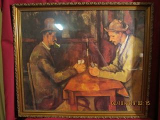 The Card Players By Paul Cezanne,  Painting On Canvas And Beautifully Framed