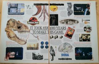 Jurassic Park Poster Ad Print Genesis Sega