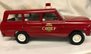Vintage Tonka Jeep Wagoneer Station Wagon Pressed Steel Car 9 " Red Fire Chief