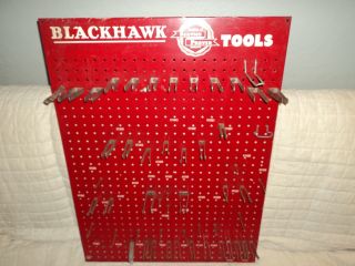Vintage Blackhawk Tools Metal Display Rack (24 " X 32 ") With Tool Holders