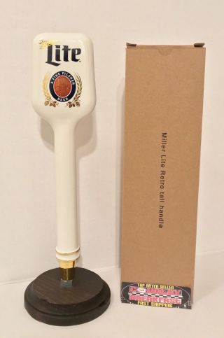 Miller Lite Retro Logo Ceramic Beer Tap Handle 11” Tall - Brand