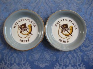 2 Vintage Retro Relasi Plaza Athenee Paris Hotel Restaurant Butter Pat Plates