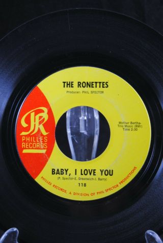 Vintage The Ronettes - Baby,  I Love You 118 Vinyl 45 Record