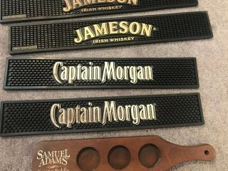 4 Rubber Bar Rail Runner Spill Mat Jameson Captain Morgan Sam Adams Taste Paddle 3