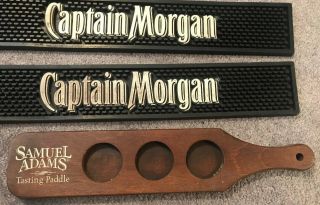 4 Rubber Bar Rail Runner Spill Mat Jameson Captain Morgan Sam Adams Taste Paddle 4