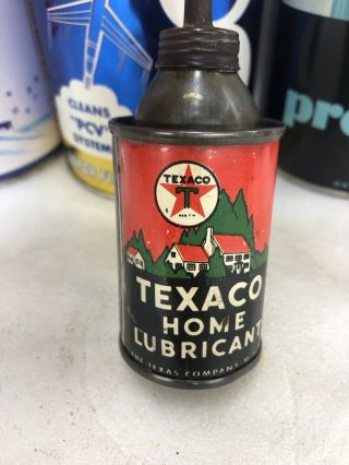 Vintage 3 Oz Texaco Home Household Oiler Early Metal Motor Oil Can