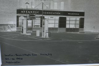 Vintage Two Atlantic Gas Station Negatives Penn & Miller,  Elmira Ny Large
