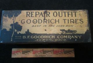 Rare Vintage B.  F.  Goodrich Tire Tube Repair Kit Tin Box Advertising