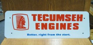 Awesome Vintage Tecumseh Engines Porcelain Sign - 23 " X 7.  25 "