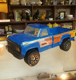 Tonka 1970s Model 11062 Blue Vintage Pressed Metal Truck 14 Inch Toy