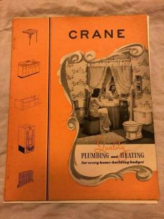 Antique Vintage Crane Plumbing And Heating Fixtures Brochure Sinks Toilets