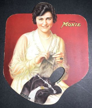 Moxie Soda Pop Sign Fan C 1920s Pretty Flapper Laura Walker