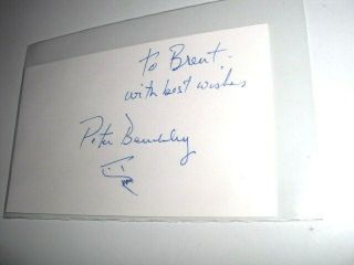 Peter Benchley Jaws Author Signed Autographed Index Card W/ Jaws Sketch