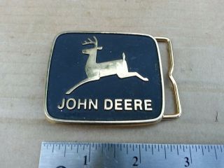 John Deere 1981 Belt Buckle 2 - Legged Leaping Deer Logo Brass