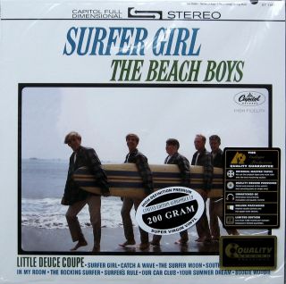 The Beach Boys " Surfer Girl " Remastered 200 Gram Vinyl Lp Stereo W/ Stickers