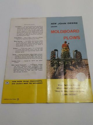Vintage John Deere Drawn Moldboard Plows Sales Brochure