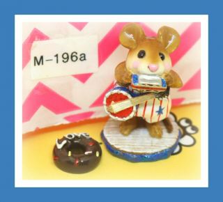 ❤️wee Forest Folk M - 196a One - Mouse Band 1993 Glitter Red White Blue Mouse❤️