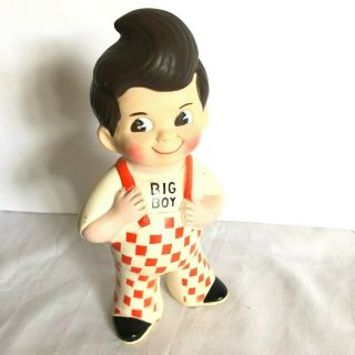 Vintage Bobs Big Boy Restaurant Rubber Piggy Bank 9 " Shoneys 1989 Collectible