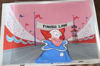 Bozo The Clown Animation Cel Hand Painted Background 806 Larry Harmon