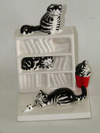 One (1) B.  Kliban Taste Setter Sigma Cat And Mouse Ceramic Bookend