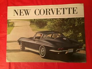 1963 Chevrolet " Corvette " Car Dealer Sales Brochure