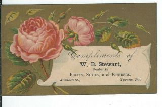 Ak - 200 Pa,  Tyrone,  W.  B.  Stewart Victorian Advertising Trade Card,  4x2.  25 - Inch